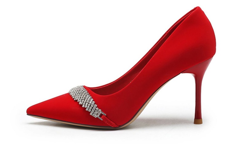 (W) EXULL Q High Heels 8.5cm 'Synthetic Leather Stiletto Pointed Temperament'