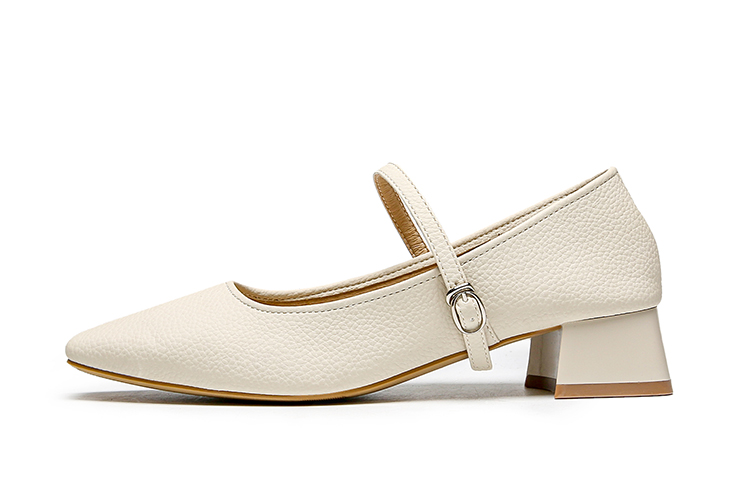 (Women) Exull Q Leather 'French Lychee Pattern Block Heel Sandal' 72170020