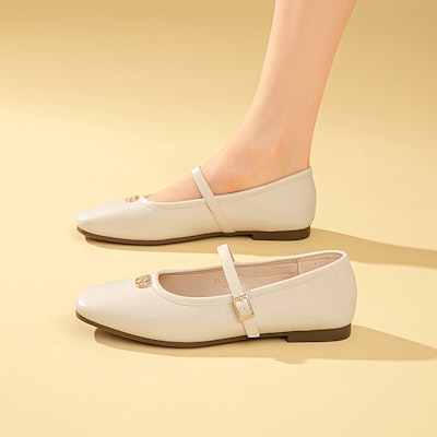 (W) EXULL Q Kulit 'Kasut Flat Kasual Hujung Petak' 13170003 Cheap (W) EXULL Q Kulit 'Kasut Flat Kasual Hujung Petak' 13170003