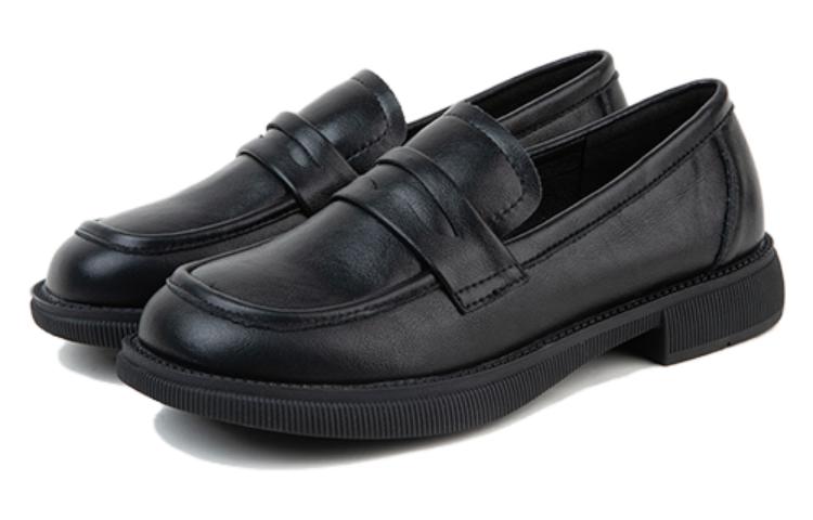 (W) Exull Q Leather Casual Flat Shoes 'Black CMFT Low Heel' 圖 2