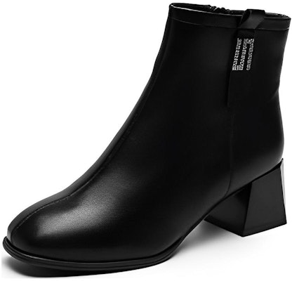 (Women) Exull Q Leather Chunky Heel Zip Ankle Boots 'Black' 1218602260 Order (Women) Exull Q Leather Chunky Heel Zip Ankle Boots 'Black' 1218602260