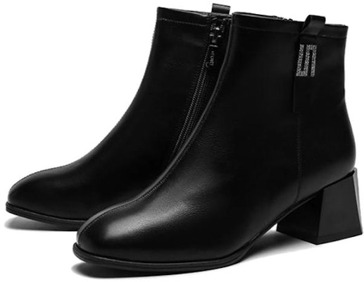 (Women) Exull Q Leather Chunky Heel Zip Ankle Boots 'Black' 1218602260 Lookbook (Women) Exull Q Leather Chunky Heel Zip Ankle Boots 'Black' 1218602260