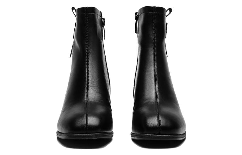 Shop (W) But Exull Q Kulit Chunky Tumit Zip But Buku Lali 'Hitam' 1218602260