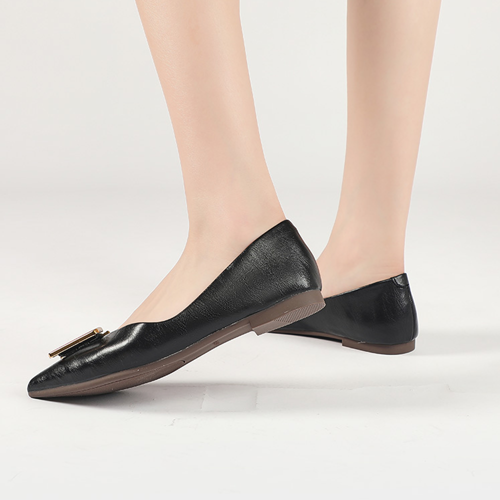 Lookbook (W) Exull Q 皮革平底鞋 '舒适软底黑色尖头' 1215005060