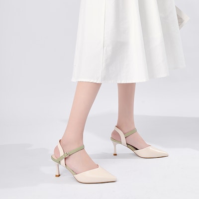 (W) Tacones de Cuero EXULL Q Verde con Punta Abierta y Correa Única 1216300640 Order (W) Tacones de Cuero EXULL Q Verde con Punta Abierta y Correa Única 1216300640