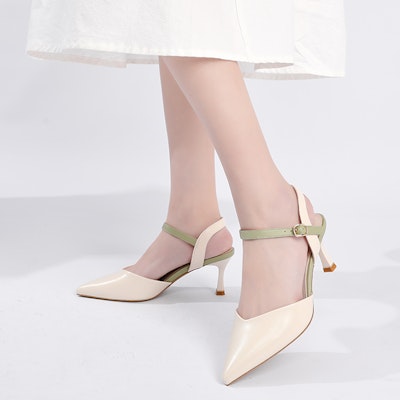 (W) Tacones de Cuero EXULL Q Verde con Punta Abierta y Correa Única 1216300640 Shop (W) Tacones de Cuero EXULL Q Verde con Punta Abierta y Correa Única 1216300640