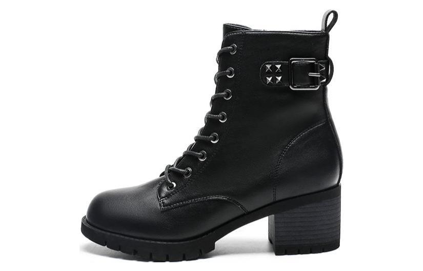 (Women) Exull Q Leather High-Top Lace-Up Boots 'Black Martin' 12I8600560