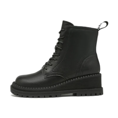 (W) Exull Q Leather Martin Boots 'Black Versatile Short'