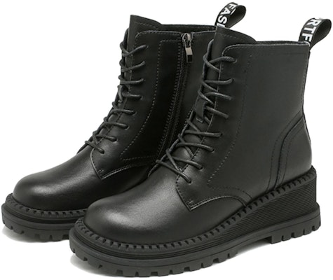 EXULL 依思Q 牛皮革 百搭簡約 短筒 馬丁靴 5cm 女款 黑色 Lookbook EXULL 依思Q 牛皮革 百搭簡約 短筒 馬丁靴 5cm 女款 黑色