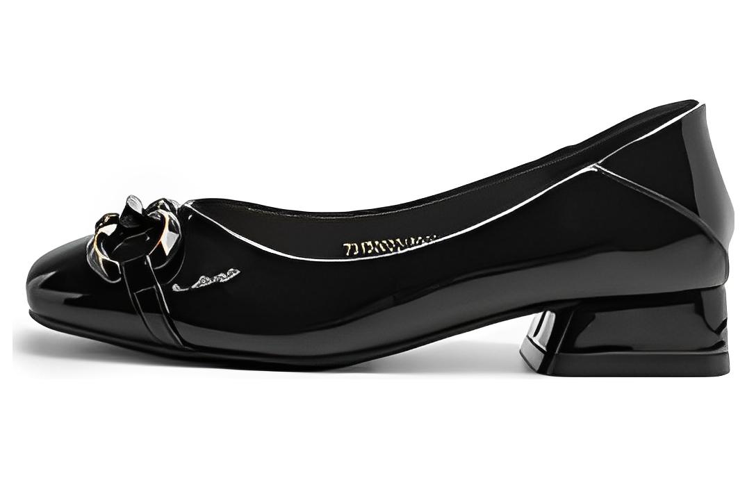 (W) Exull Q Leather Mules 'Black Square Toe'