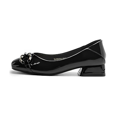 (W) Exull Q Leather Mules 'Black Square Toe'