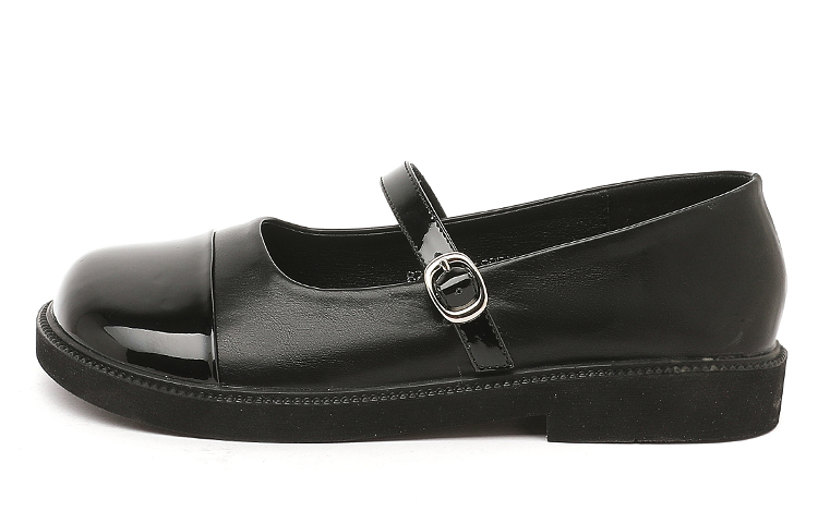 (Women) Exull Q Leather Round Toe Mary Jane 'Black' 1217141460