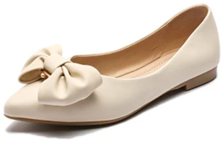 (Women) Exull Q Leather Slip-On 'Beige Bow' 1215007171 (Women) Exull Q Leather Slip-On 'Beige Bow' 1215007171