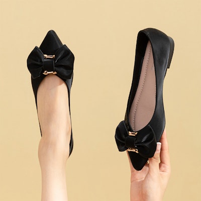 (W) Exull Q Kasut Kulit Slip-On Berhujung Tajam 'Black Bow' 1215007160 Purchase (W) Exull Q Kasut Kulit Slip-On Berhujung Tajam 'Black Bow' 1215007160