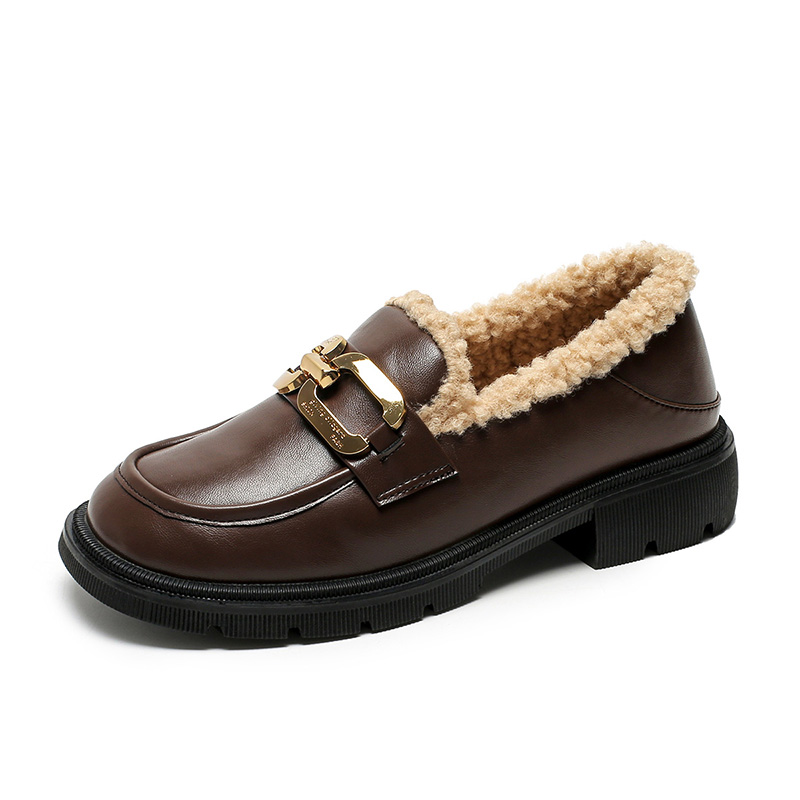 Buy (W) Exull Q 英伦风棕色毛绒乐福鞋 1215105080