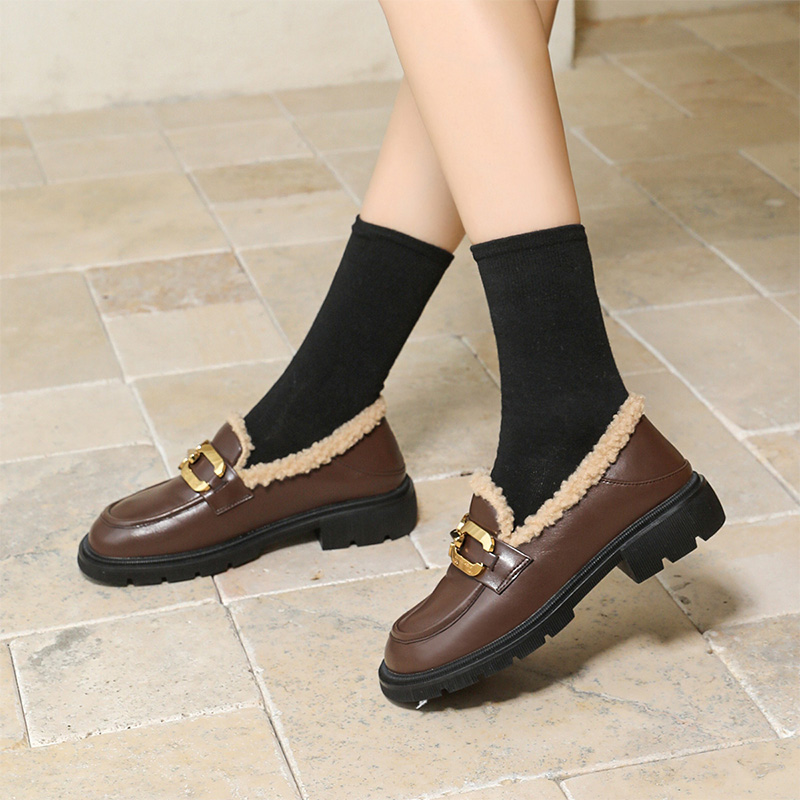 Details for (W) Exull Q 英伦风棕色毛绒乐福鞋 1215105080