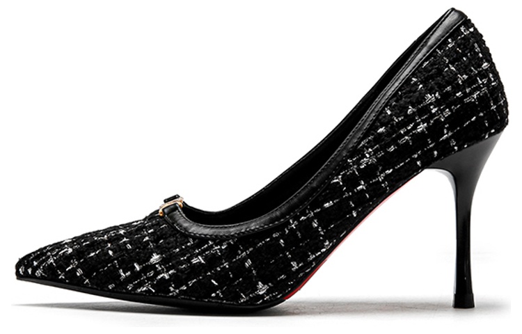 (W) Exull Q Pointed Toe 'French Style Black Stiletto'