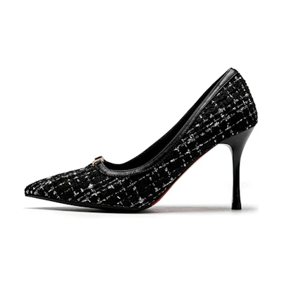 (W) Exull Q Pointed Toe 'French Style Black Stiletto'
