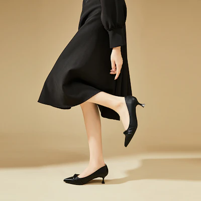 (W) Exull Q Sepatu Hak Tinggi Runcing 4cm 'Cone Heel' Fashionable 73170070 3