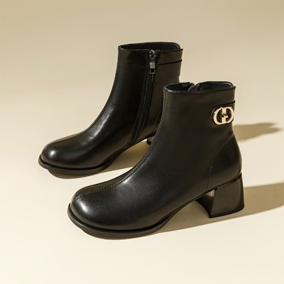 (Women) Exull Q PU 5.5cm 'Black Chunky Heel Comfort Ankle Boot' 12186270 Lookbook (Women) Exull Q PU 5.5cm 'Black Chunky Heel Comfort Ankle Boot' 12186270