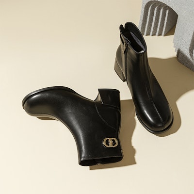 (Women) Exull Q PU 5.5cm 'Black Chunky Heel Comfort Ankle Boot' 12186270 Shop (Women) Exull Q PU 5.5cm 'Black Chunky Heel Comfort Ankle Boot' 12186270