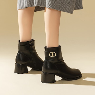 (W) Exull Q PU 5.5cm 'Boot Tumit Chunky Hitam Selesa Buku Lali' 12186270 Details for (W) Exull Q PU 5.5cm 'Boot Tumit Chunky Hitam Selesa Buku Lali' 12186270