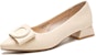 (W) Exull Q PU 'Beige Kasut Tumit Blok Hujung Runcing' 1315000271