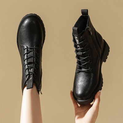 (W) Exull Q PU 'Botas Retro Cortas Negras de Suela Gruesa y Cómoda' 1218608260 Order (W) Exull Q PU 'Botas Retro Cortas Negras de Suela Gruesa y Cómoda' 1218608260