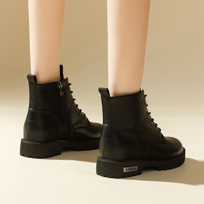 (Women) Exull Q PU 'Black Comfort Thick Sole Retro Short Boots' 1218608260 Purchase (Women) Exull Q PU 'Black Comfort Thick Sole Retro Short Boots' 1218608260