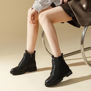 (W) Exull Q PU 'Sepatu Boots Pendek Tebal Retro Kenyamanan Hitam Sole Tebal' 1218608260 Details for (W) Exull Q PU 'Sepatu Boots Pendek Tebal Retro Kenyamanan Hitam Sole Tebal' 1218608260