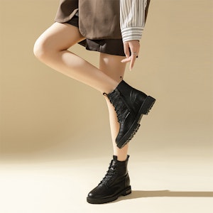 (W) Exull Q PU 'Sepatu Boots Pendek Tebal Retro Kenyamanan Hitam Sole Tebal' 1218608260 Sizing (W) Exull Q PU 'Sepatu Boots Pendek Tebal Retro Kenyamanan Hitam Sole Tebal' 1218608260