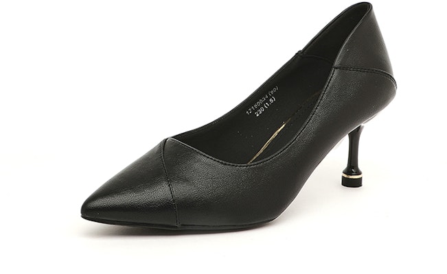 (Women) Exull Q PU 'Elegant Black Kitten Heels' 1215003460 Order (Women) Exull Q PU 'Elegant Black Kitten Heels' 1215003460
