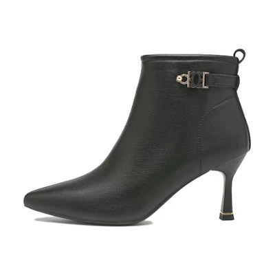(W) Exull Q PU 'Fashion Temperament Short Boots Black'