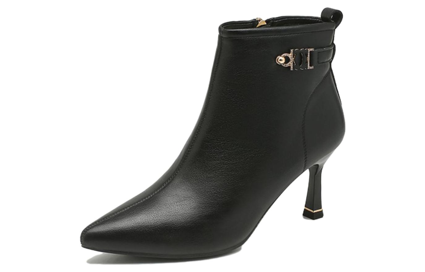 (W) Exull Q PU 'Fashion Temperament Short Boots Black' 圖 2