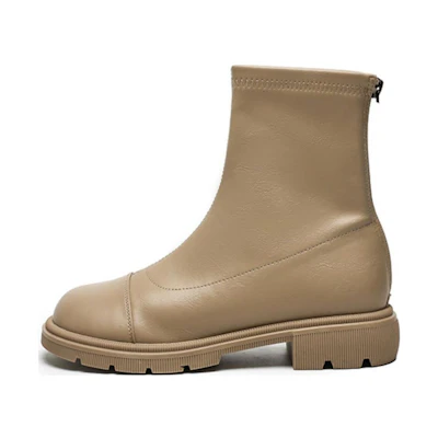 (W) Exull Q PU 'Fashion Versatile Chelsea Boot Apricot'