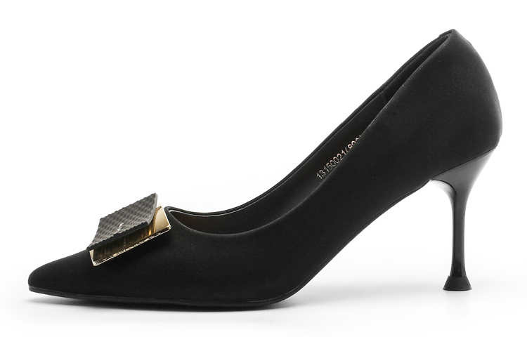 (Women) Exull Q PU 'French Chic Black Pointed Toe Stiletto' 1315002160