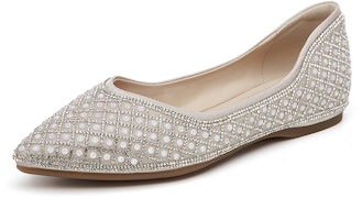 (Women) Exull Q PU 'French Pointed Toe Temperament Rhinestone Slip-On' 73170058 (Women) Exull Q PU 'French Pointed Toe Temperament Rhinestone Slip-On' 73170058