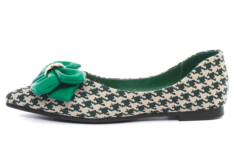 (W) Exull Q PU 'Green Houndstooth'