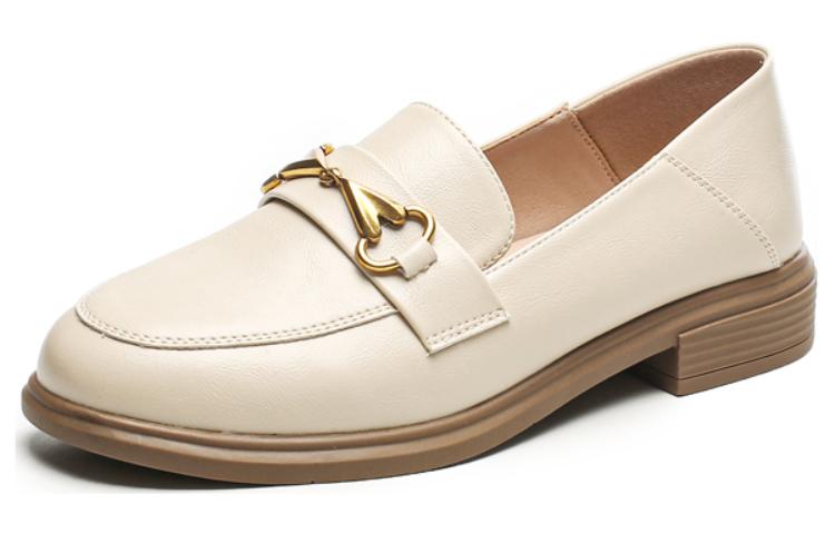 Order (W) Exull Q PU "象牙英式厚底高跟乐福鞋" 1315102371