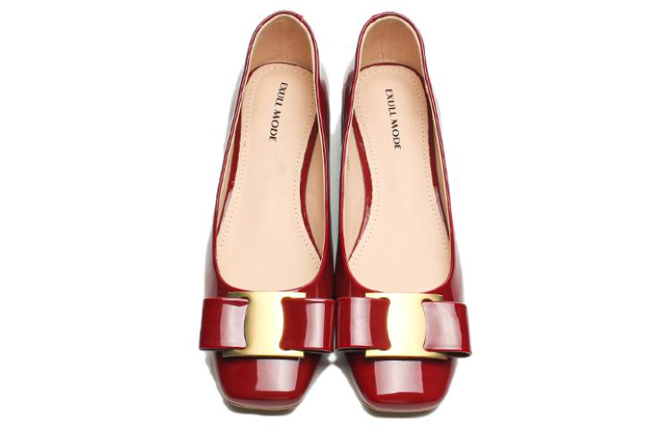 Purchase (W) Exull Q PU 'Zapatos Planos Casuales Punta Cuadrada Roja' 1315007410