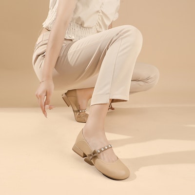 EXULL 依思Q PU 圓頭套腳瑪麗珍復古 休閒單鞋 女款 5