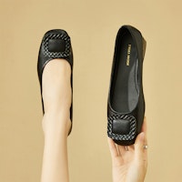 (W) 艾斯欧 Q PU纹扣平底休闲鞋 73170052 3