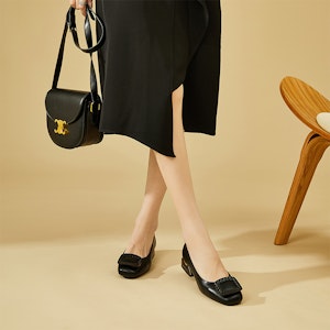 EXULL 依思Q PU 方頭紋理扣飾平底 休閒單鞋 2.8cm 女款 Purchase EXULL 依思Q PU 方頭紋理扣飾平底 休閒單鞋 2.8cm 女款