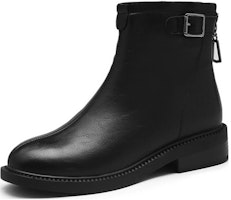 EXULL 依思Q PU 加絨加厚舒適粗跟 短靴 5cm 女款 黑色 Order EXULL 依思Q PU 加絨加厚舒適粗跟 短靴 5cm 女款 黑色