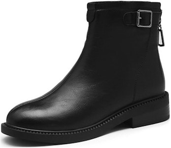 EXULL 依思Q PU 加絨加厚舒適粗跟 短靴 5cm 女款 黑色 Order EXULL 依思Q PU 加絨加厚舒適粗跟 短靴 5cm 女款 黑色