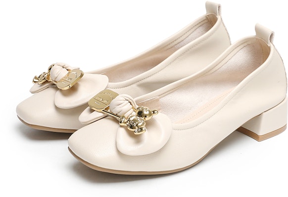 (Women) Exull Q PU Commute Casual Pumps 'Beige Block Heel' 1217006671 Order (Women) Exull Q PU Commute Casual Pumps 'Beige Block Heel' 1217006671