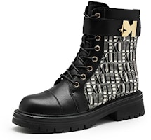 (Women) Exull Q PU Martin Boots 'Black and White Print' 7218604561 (Women) Exull Q PU Martin Boots 'Black and White Print' 7218604561