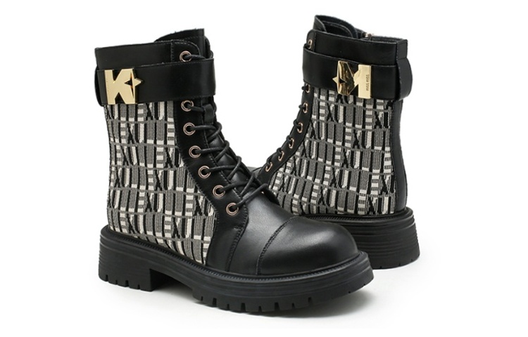 Order (W) Exull Q PU Sepatu Martin 'Cetak Hitam dan Putih' 7218604561