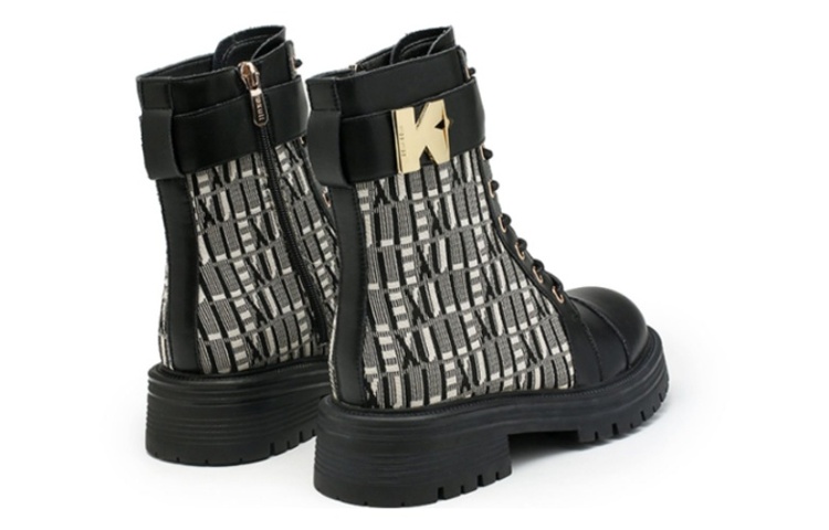 Lookbook (W) Exull Q PU Sepatu Martin 'Cetak Hitam dan Putih' 7218604561