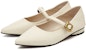 (W) EXULL Q PU Flats Hujung Runcing Dengan Gesper 'Kasual' 7317003760